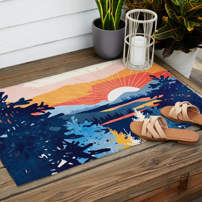 Sunset Lake Outdoor Rug Gallery Image 2