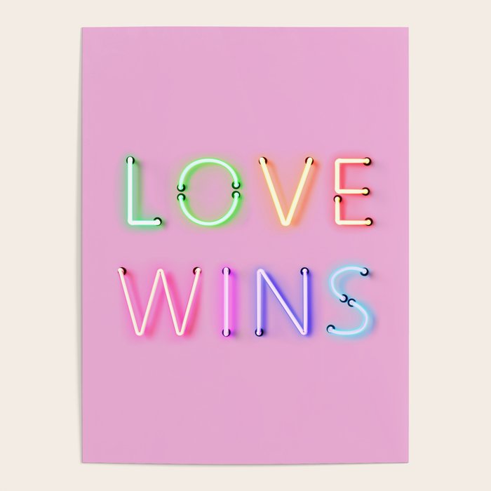 LOVE WINS - Rainbow Neon Poster Gallery Image 4