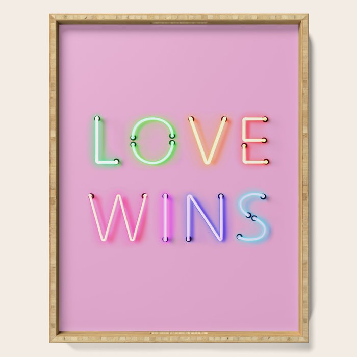 LOVE WINS - Rainbow Neon Serving Tray Gallery Image 1