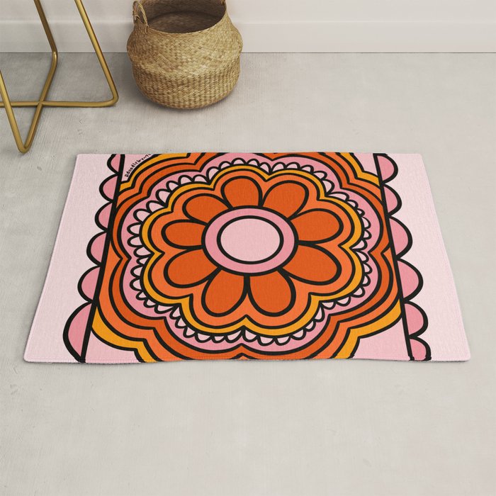 Flower Granny Square Rug Gallery Image 1