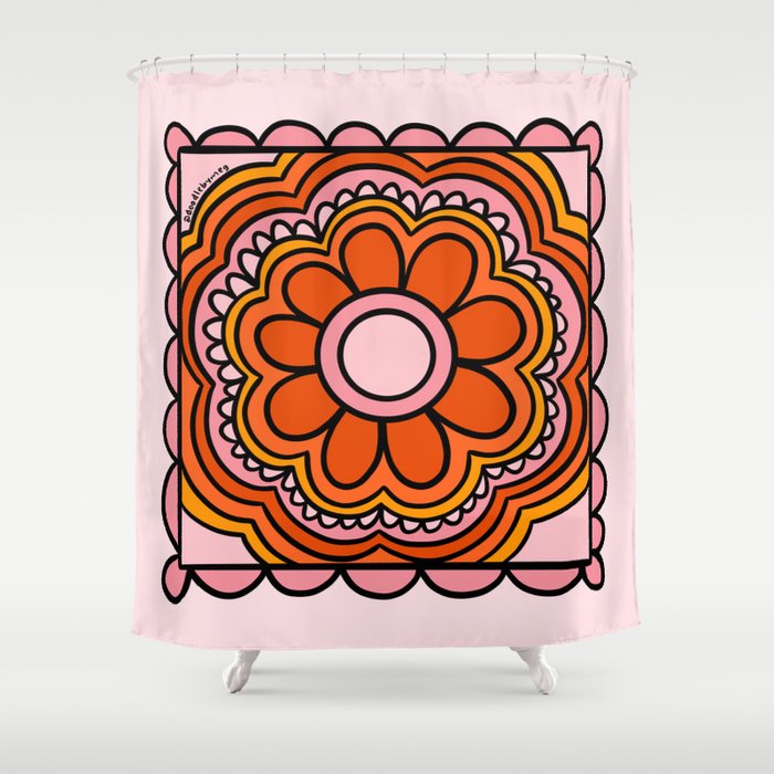 Flower Granny Square Shower Curtain Gallery Image 1