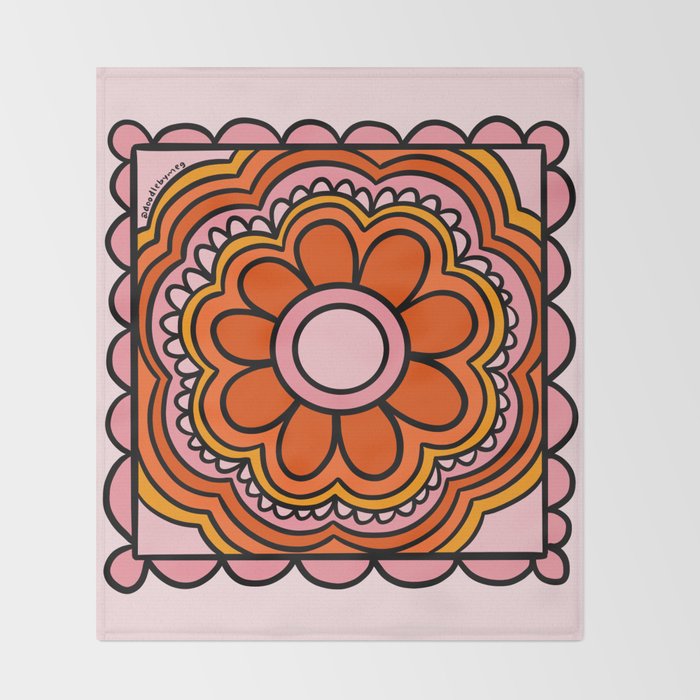 Flower Granny Square Throw Blanket Gallery Image 2