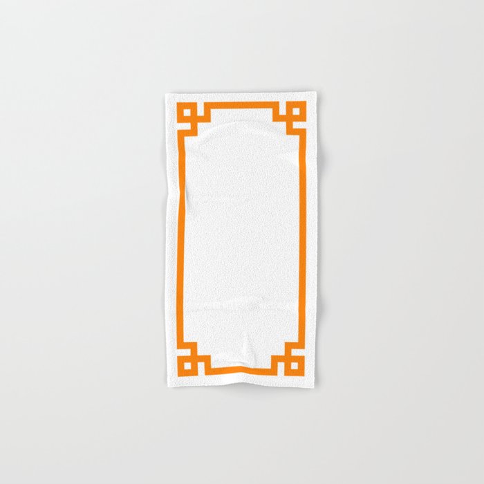 Orange Greek Key Square Border Bath Towel Gallery Image 1