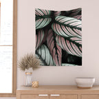 Calathea Whitestar Leaves photography by Ingrid Beddoes  Wall Tapestry Gallery Image 2