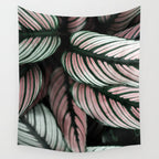 Calathea Whitestar Leaves photography by Ingrid Beddoes  Wall Tapestry Gallery Image 4