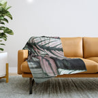 Calathea Whitestar Leaves photography by Ingrid Beddoes  Throw Blanket Gallery Image 1