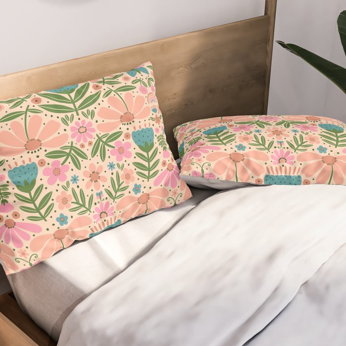 Pretty Floral - sweet pink Pillow Sham Gallery Image 2