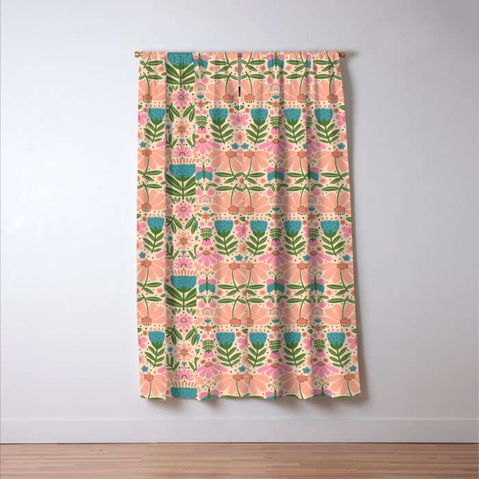 Pretty Floral - sweet pink Window Curtain Gallery Image 3