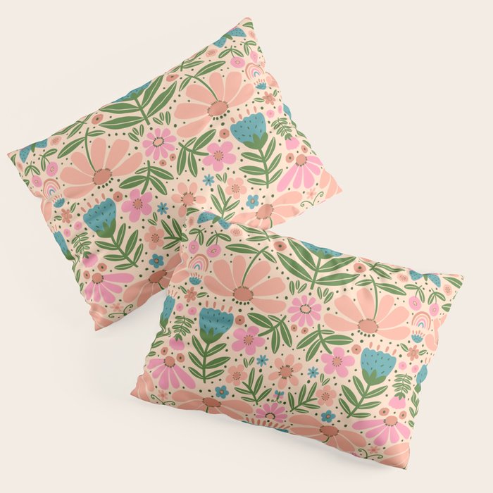 Pretty Floral - sweet pink Pillow Sham Gallery Image 1