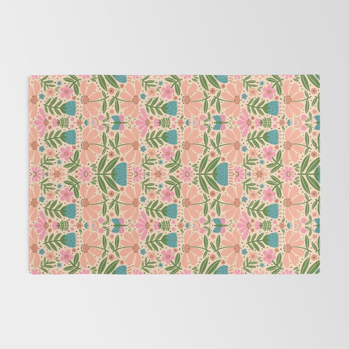 Pretty Floral - sweet pink Rug Gallery Image 2