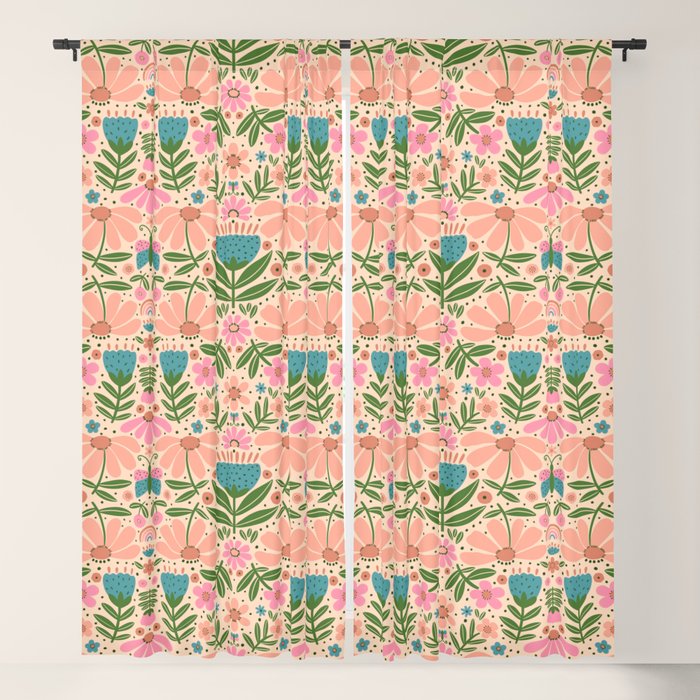 Pretty Floral - sweet pink Window Curtain Gallery Image 1