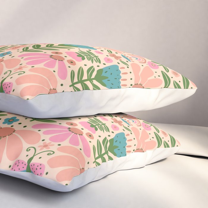 Pretty Floral - sweet pink Pillow Sham Gallery Image 3