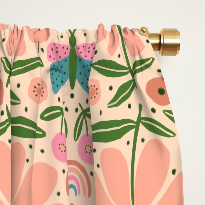 Pretty Floral - sweet pink Window Curtain Gallery Image 2