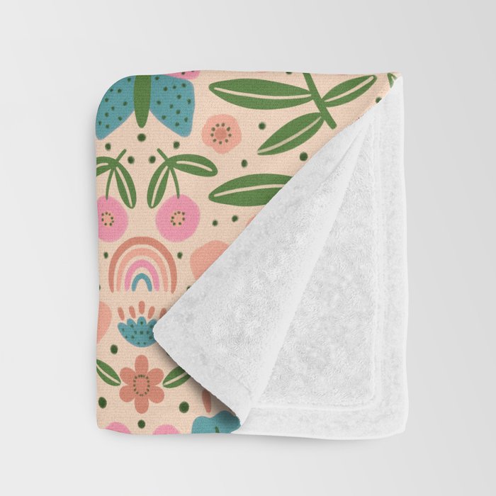 Pretty Floral - sweet pink Throw Blanket Gallery Image 3