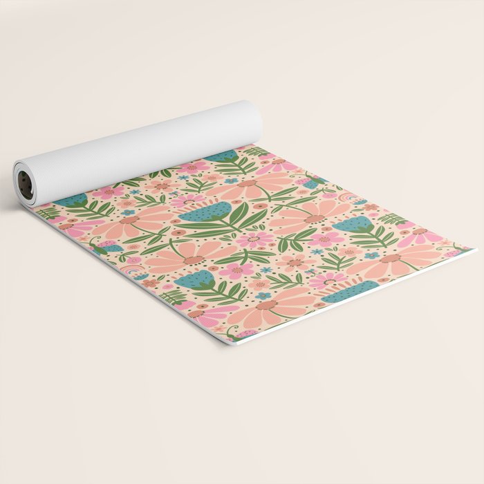 Pretty Floral - sweet pink Yoga Mat Gallery Image 2