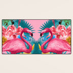 Flamingo and Tropical garden Desk Mat Gallery Image 3