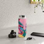 Flamingo and Tropical garden Water Bottle Gallery Image 5