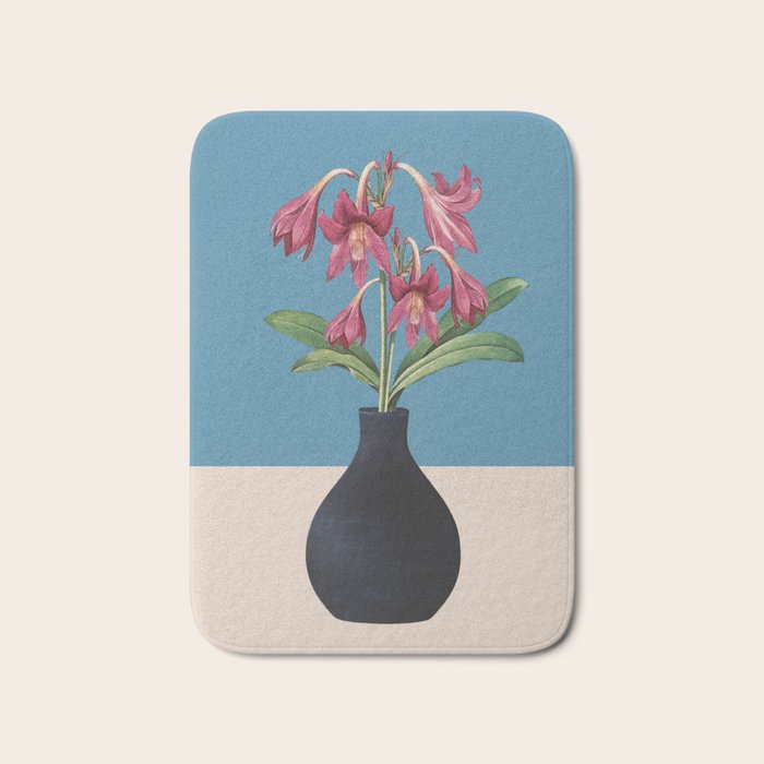 Flowers in Black Vase 1 Bath Mat Gallery Image 1