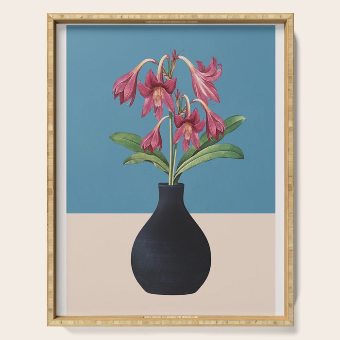 Flowers in Black Vase 1 Serving Tray Gallery Image 1