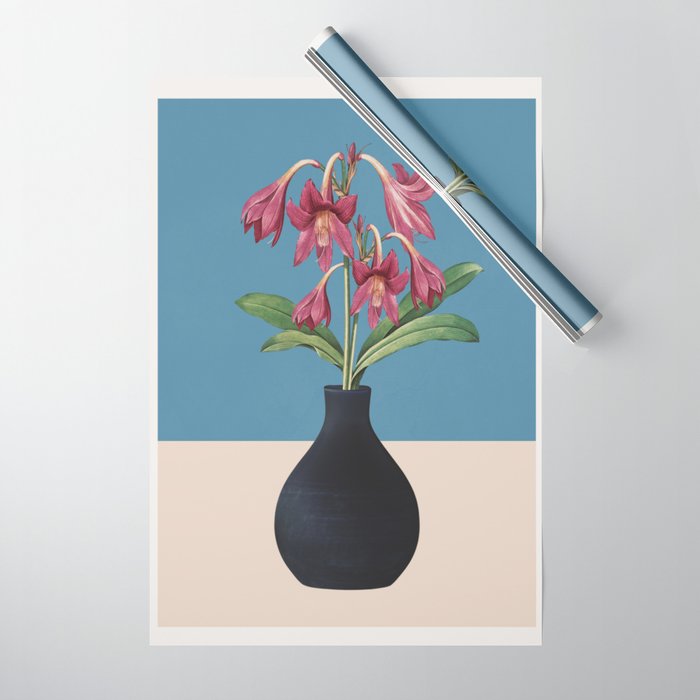 Flowers in Black Vase 1 Wrapping Paper Gallery Image 1