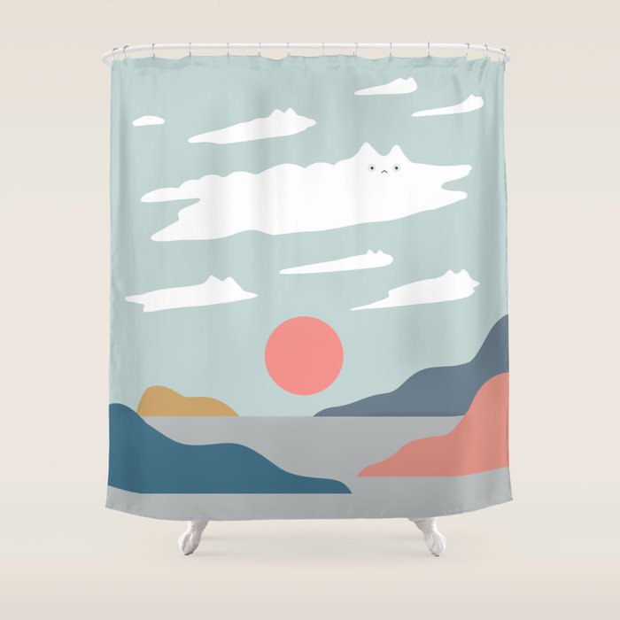 Cat Landscape 23 Shower Curtain Gallery Image 1