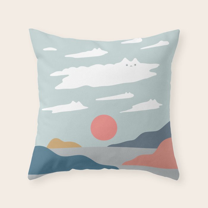 Cat Landscape 23 Throw Pillow Gallery Image 6