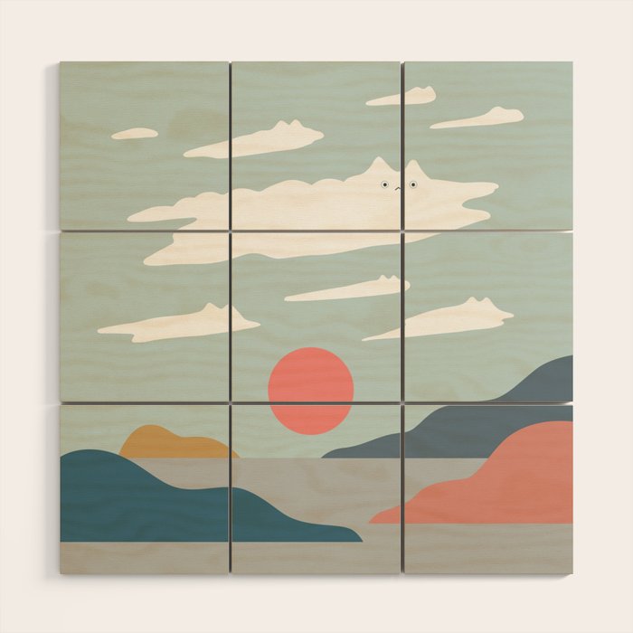 Cat Landscape 23 Wood Wall Art Gallery Image 1