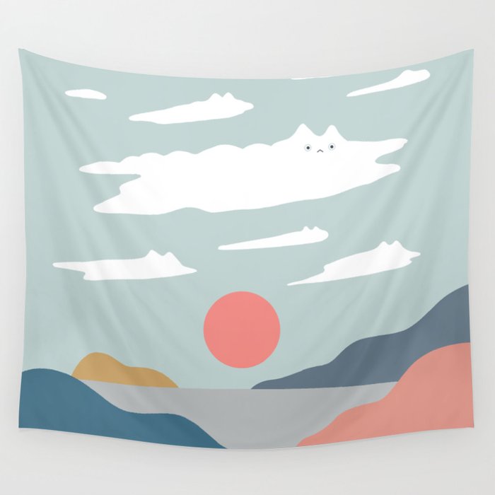 Cat Landscape 23 Wall Tapestry Gallery Image 1