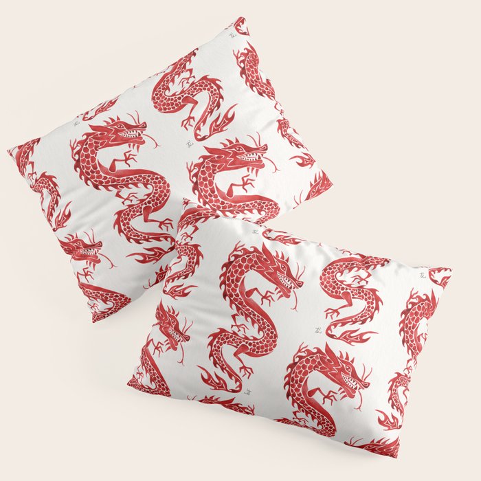 Chinese Dragon - Crimson Palette Pillow Sham Gallery Image 3