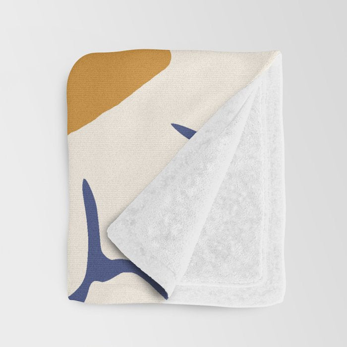 Boho Blue blossom garden  Throw Blanket Gallery Image 3