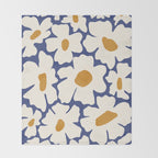 Boho Blue blossom garden  Throw Blanket Gallery Image 2