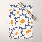 Boho Blue blossom garden  Wrapping Paper Gallery Image 1