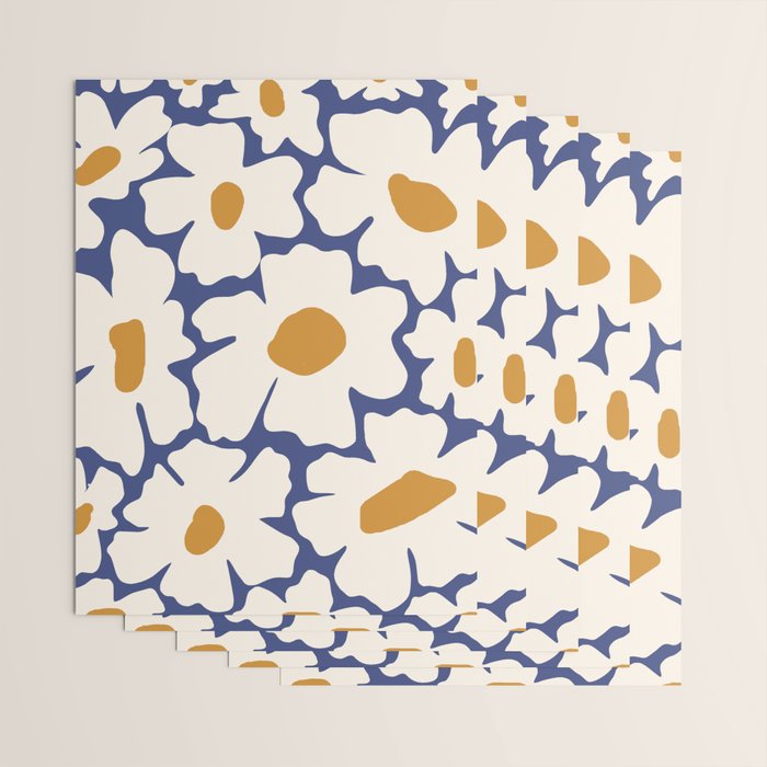 Boho Blue blossom garden  Wrapping Paper Gallery Image 3