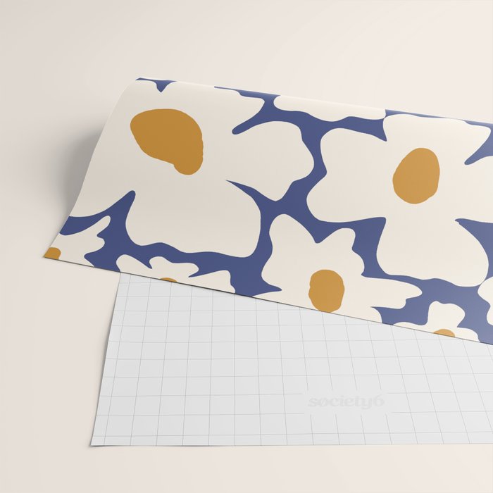 Boho Blue blossom garden  Wrapping Paper Gallery Image 2