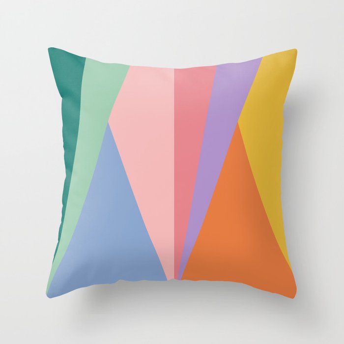 Geometric Triangles I Bright Pastel Throw Pillow Gallery Image 6