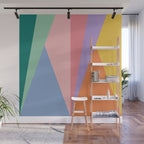 Geometric Triangles I Bright Pastel Wall Mural Gallery Image 1