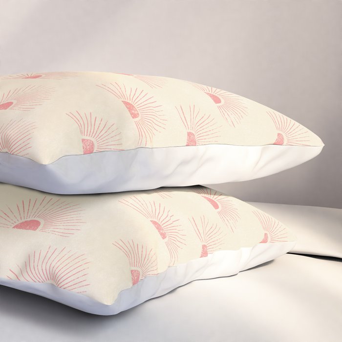 Sunrise - pink and cream Pillow Sham Gallery Image 3