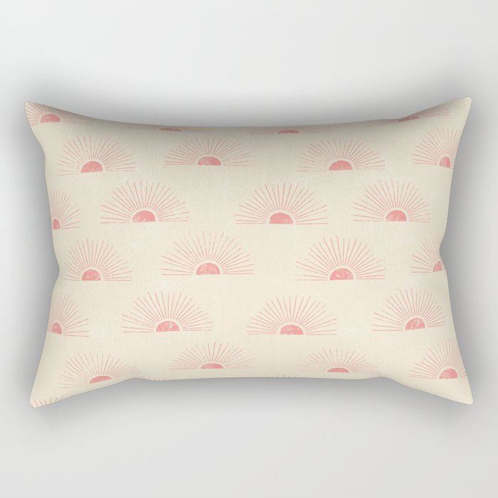 Sunrise - pink and cream Rectangular Pillow Gallery Image 1