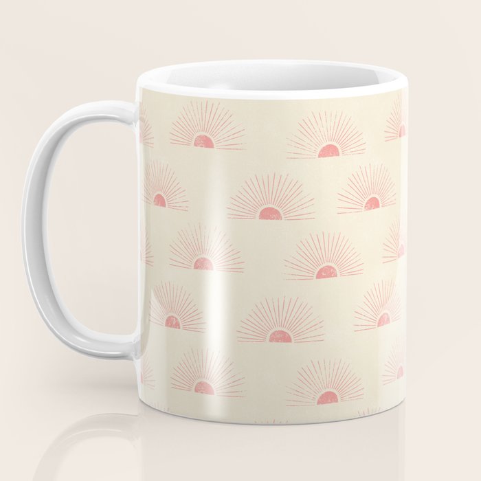 Sunrise - pink and cream Coffee Mug Gallery Image 3