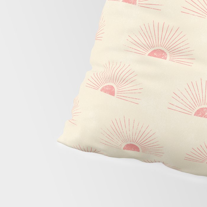 Sunrise - pink and cream Pillow Sham Gallery Image 4