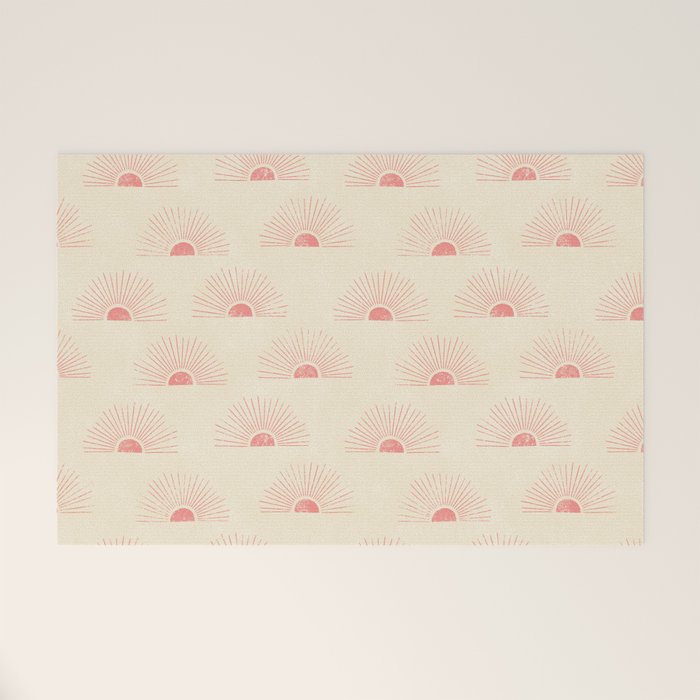 Sunrise - pink and cream Welcome Mat Gallery Image 1