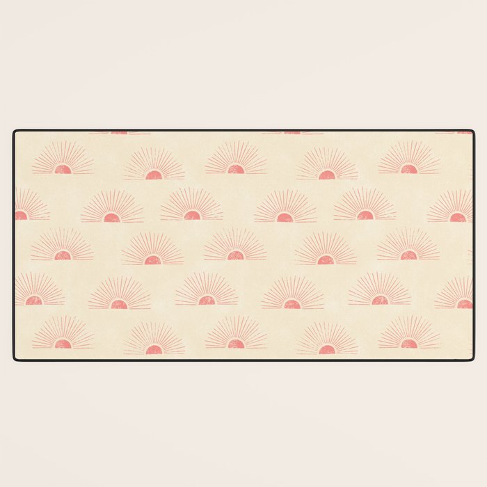 Sunrise - pink and cream Desk Mat Gallery Image 3