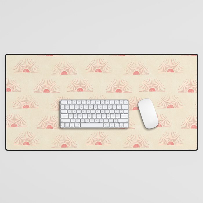 Sunrise - pink and cream Desk Mat Gallery Image 1