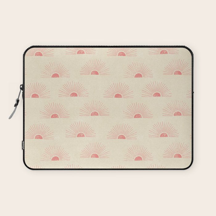 Sunrise - pink and cream Laptop Sleeve Gallery Image 1