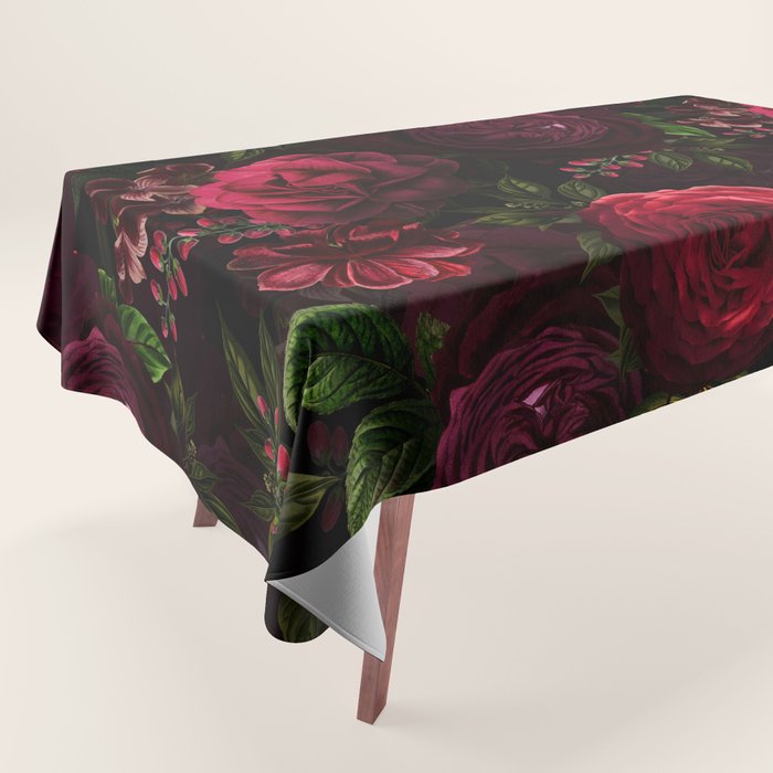 Vintage & Shabby Chic - Vintage & Shabby Chic - Mystical Night Roses Tablecloth Gallery Image 1