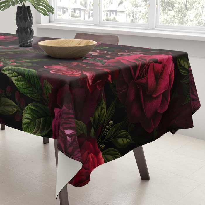 Vintage & Shabby Chic - Vintage & Shabby Chic - Mystical Night Roses Tablecloth Gallery Image 3