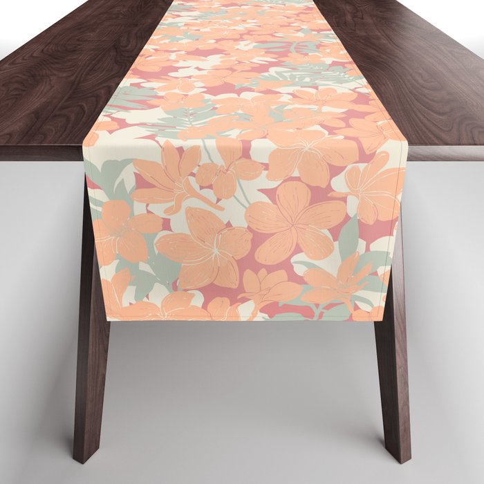 Exotic plumeria flowers A Table Runner Gallery Image 1