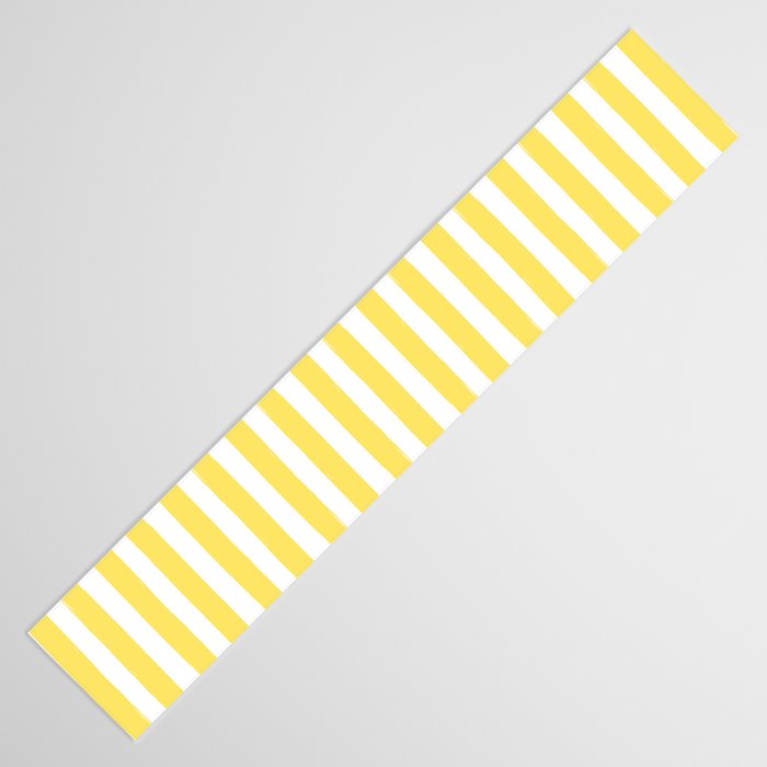Yellow and White Cabana Stripes Palm Beach Preppy Table Runner Gallery Image 3