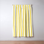 Yellow and White Cabana Stripes Palm Beach Preppy Window Curtain Gallery Image 3