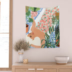 Moroccan Bath With Plants #botanical #illustration Wall Tapestry Gallery Image 2